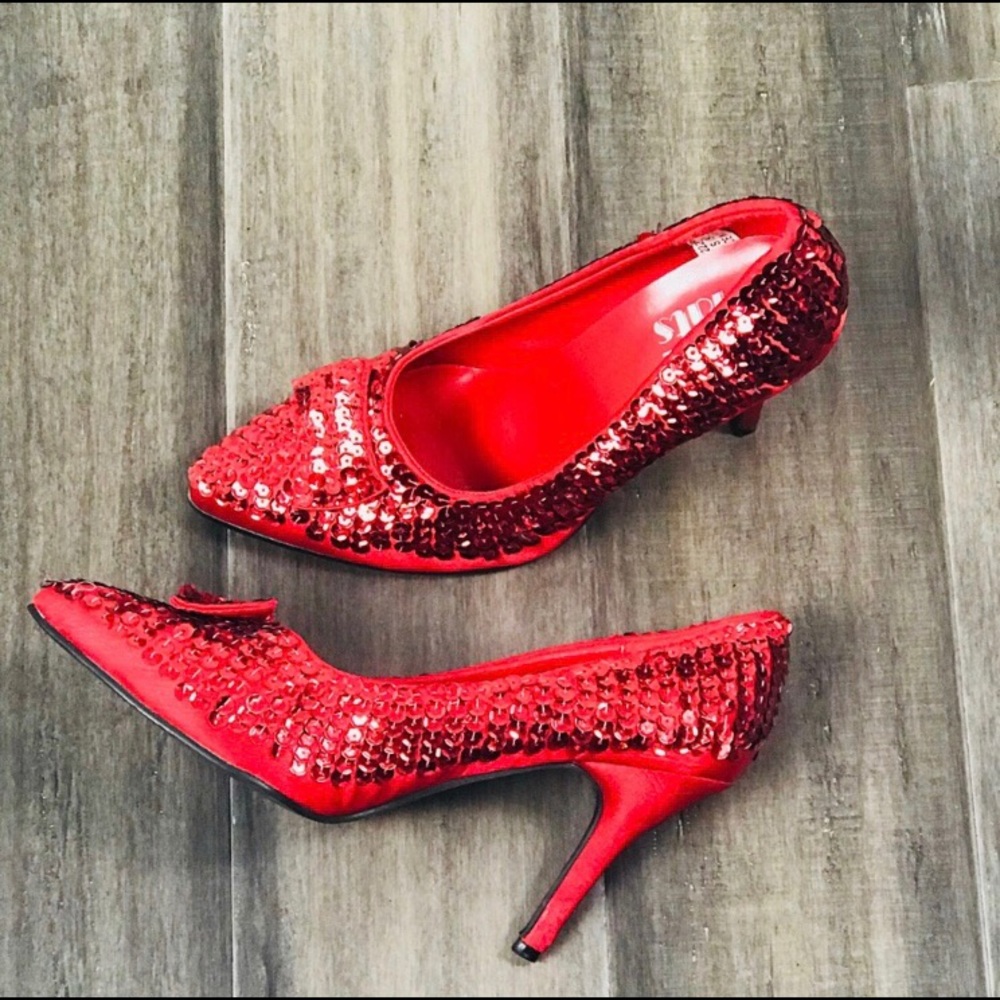 Red Sequin Heels